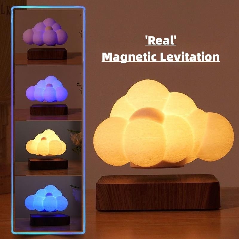 Novelty Night Light Magnetic Levitation Cloud Lamp Creativity Floating 3D Print Bulb Desk Decoration Birthday Gift - Divine Matsya