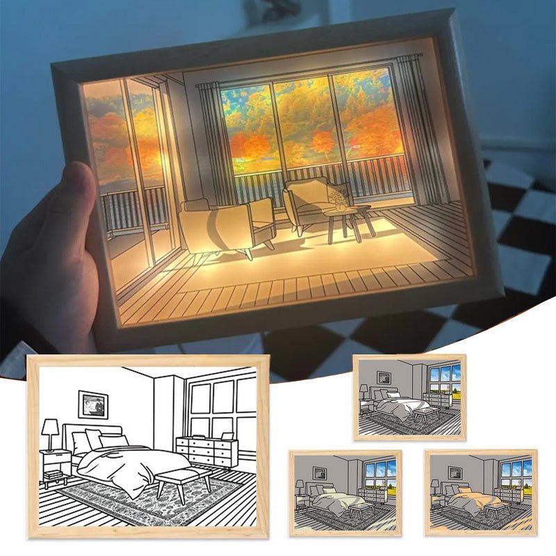 Illuminated Picture LED Decorative Light Painting Bedside Picture Style Creative Modern Simulate Sunshine Drawing Night Light Gift - Divine Matsya