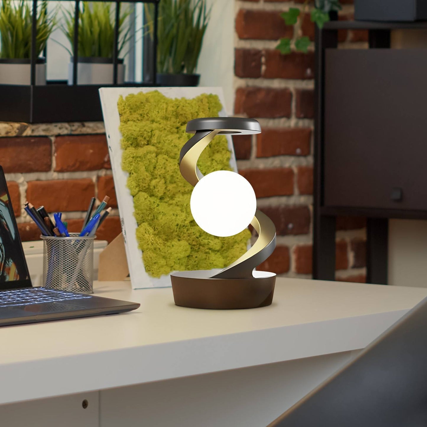 Rotating Moon Desk Lamp With Phone Wireless Charging Sensor Control Table Lamps Decorative Desktop Lamp Small Night Lamp Home Decor - Divine Matsya
