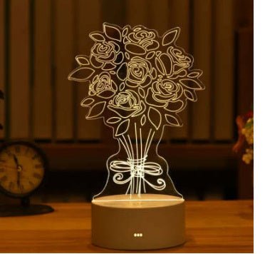 3D Lamp Acrylic USB LED Night Lights Neon Sign Lamp Xmas Home Decorations For Room Decor Valentines Day Gifts - Divine Matsya