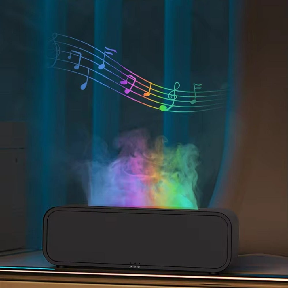 2024 New Flame Dynamic Aroma Diffuser With Remote Control USB Essential Oil Aromatherapy Diffuser With Music - Synced Color - Changing Night - Divine Matsya