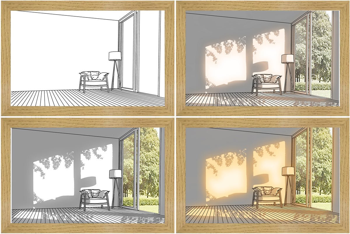 Illuminated Picture LED Decorative Light Painting Bedside Picture Style Creative Modern Simulate Sunshine Drawing Night Light Gift - Divine Matsya