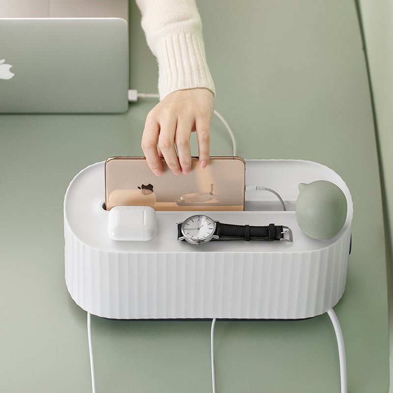 Power Strip Wire Case Cable Storage Box Anti Dust Charger Socket Organizer Network Line Storage Bin Charger Wire Management - Divine Matsya