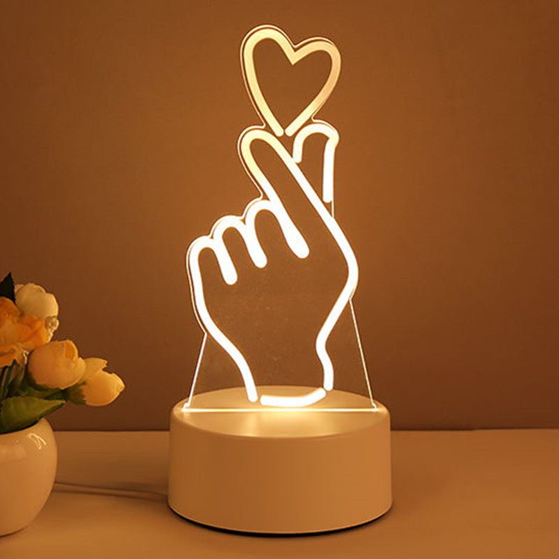 3D Lamp Acrylic USB LED Night Lights Neon Sign Lamp Xmas Home Decorations For Room Decor Valentines Day Gifts - Divine Matsya