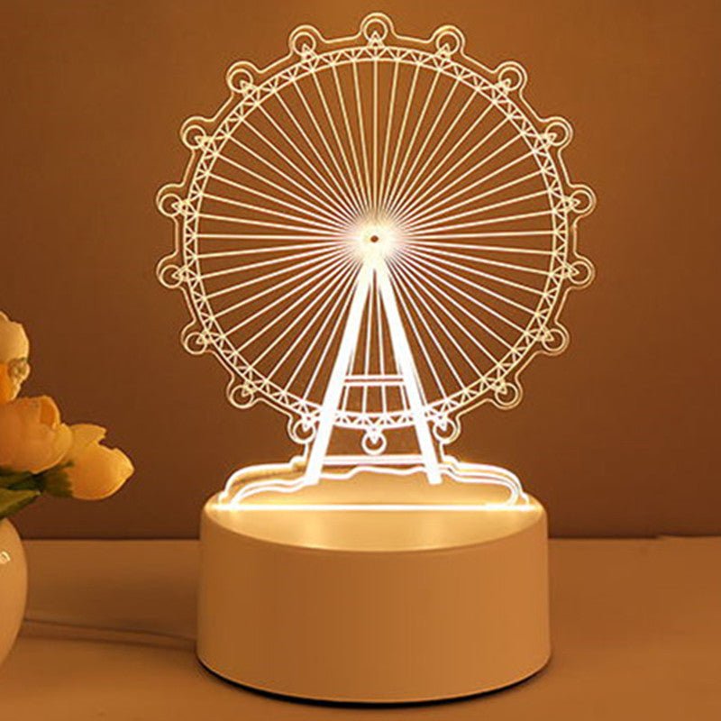 3D Lamp Acrylic USB LED Night Lights Neon Sign Lamp Xmas Home Decorations For Room Decor Valentines Day Gifts - Divine Matsya