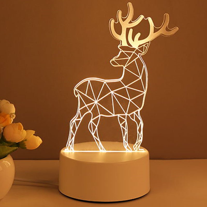3D Lamp Acrylic USB LED Night Lights Neon Sign Lamp Xmas Home Decorations For Room Decor Valentines Day Gifts - Divine Matsya