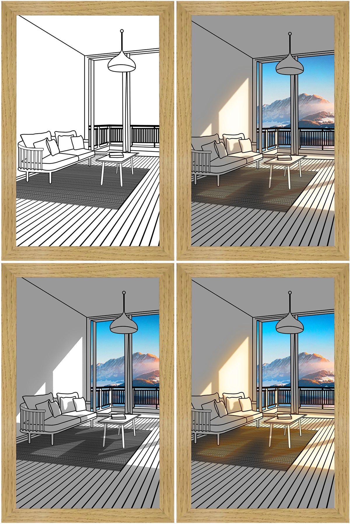 Illuminated Picture LED Decorative Light Painting Bedside Picture Style Creative Modern Simulate Sunshine Drawing Night Light Gift - Divine Matsya
