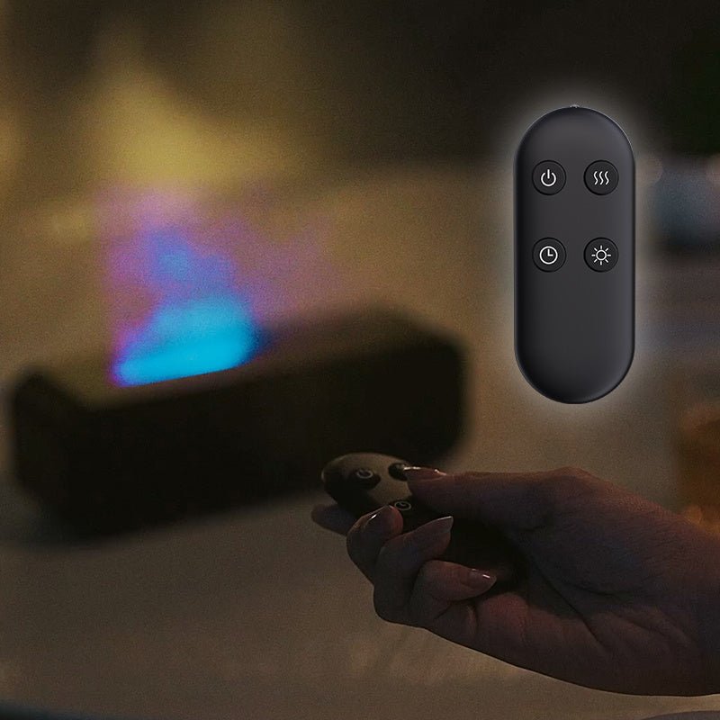 2024 New Flame Dynamic Aroma Diffuser With Remote Control USB Essential Oil Aromatherapy Diffuser With Music - Synced Color - Changing Night - Divine Matsya