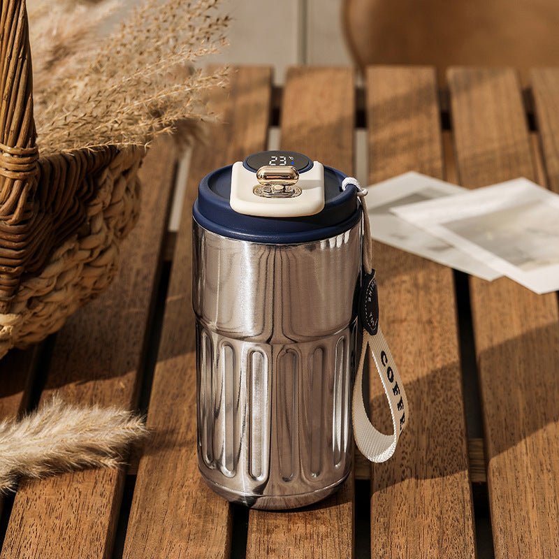 Smart Digital Thermal Bottle Portable Coffee Mug Stainless Steel Water Bottle In - Car Insulated Cup Keep Cold Vacuum Flasks 450ml - Divine Matsya